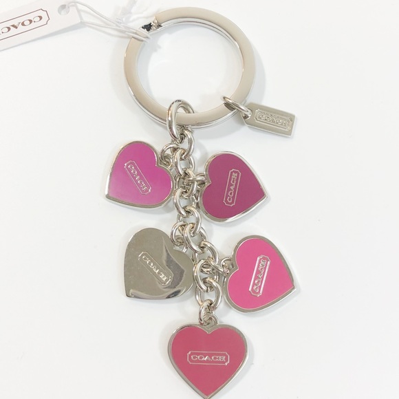 Coach Accessories - Coach Enamel Hearts Keychain NWT